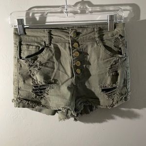 Navy green mini shorts